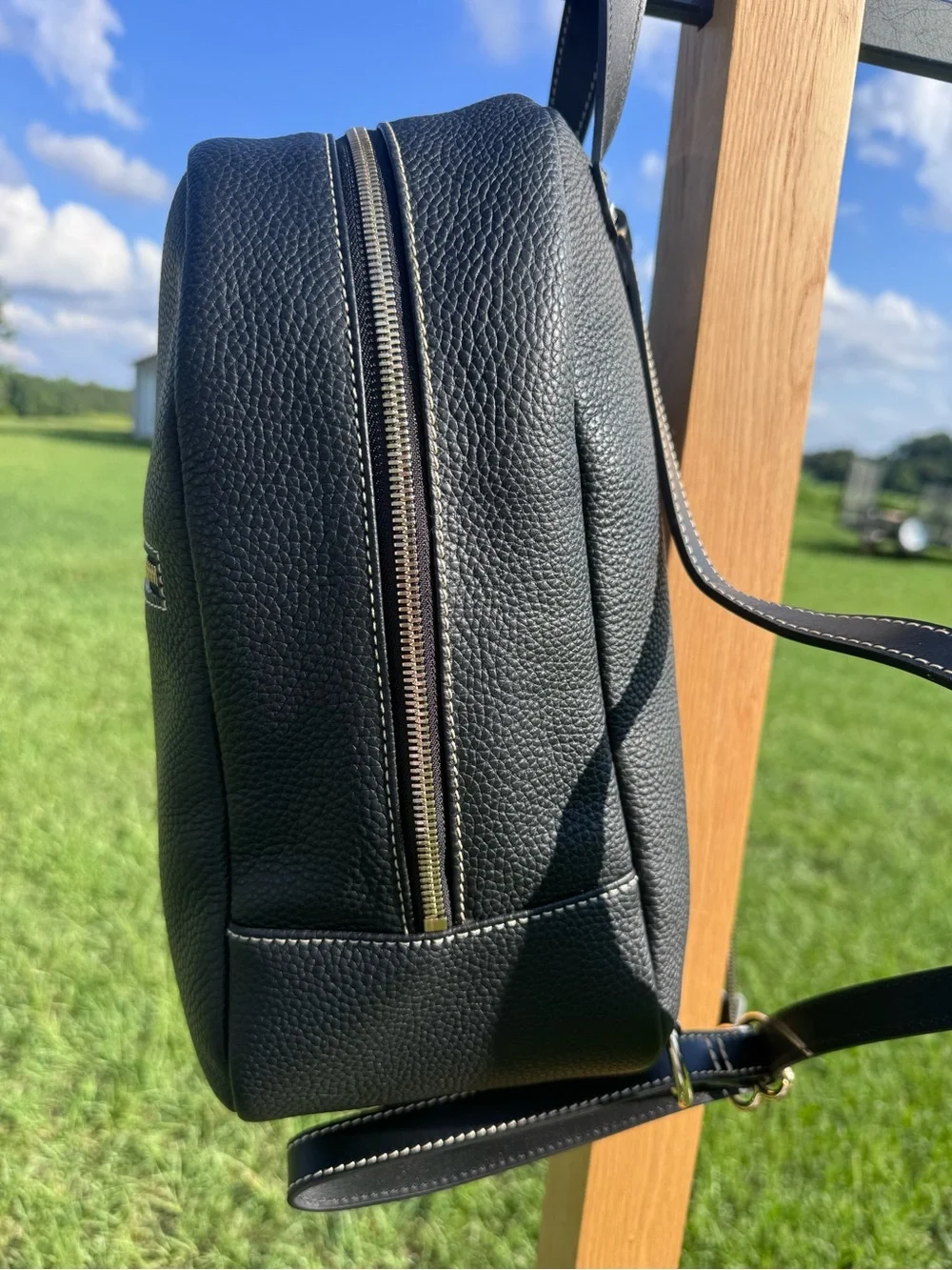 Ladies Dooney & Bourke Ronnie Black Pebble Grain Leather Backpack